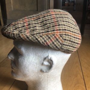 Vintage driving cap will herringbone